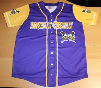 Brew Crew Big Shooter Baseball #96 Button Jersey Adult Mens XL, View more