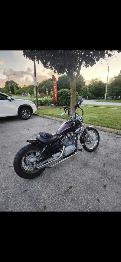 2008 Yamaha XV250 Changed the handlebars, rear suspension, lights. Licence plate side mount installe...