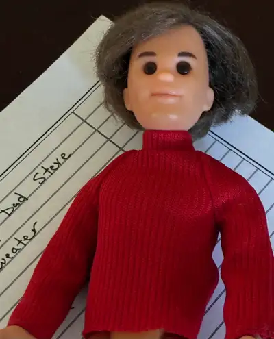 Sunshine Family Steve Dad 1970s Vintage Doll Red Sweater, View more