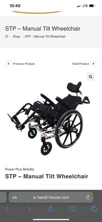 Power Plus MobilitySTP – Manual Tilt Wheelchair