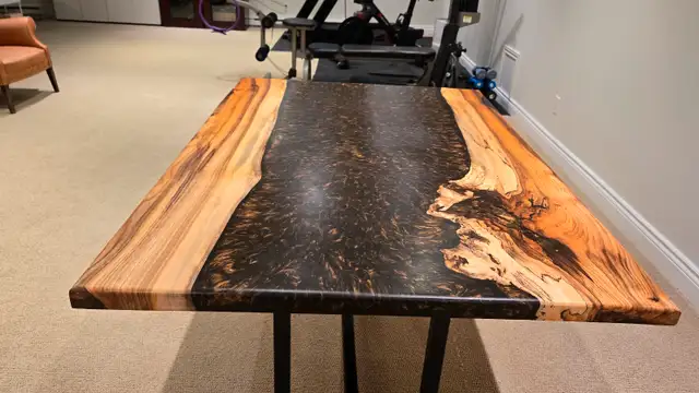 River table unique spalted hackwood628647451221781224