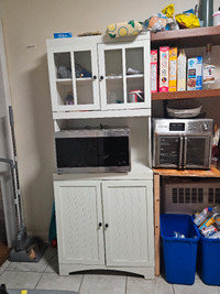 White microwave stand