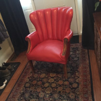 Classic Red leather Chair - needs TLC