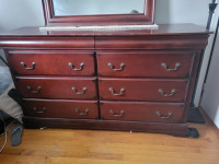 Matching night stand and dresser with mirror