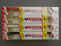 NEW 12 x Lactona Natural Bristle Toothbrush Hard - NETHERLANDS
