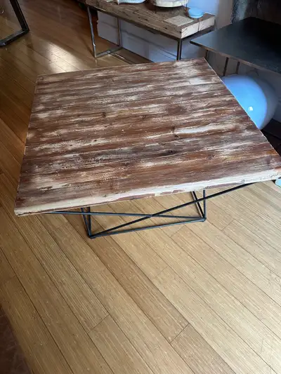 VINTAGE RUSTIC LIVE EDGE RECLAIMED WOOD COFFEE TABLE, View more