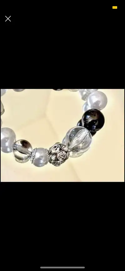 NEW Bracelet Duo with Faux Pearls, Diamonds + Silver (gift idea), View more