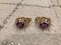 Amethyst Earrings-Costume Jewelry