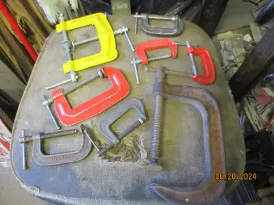 BUNCH OF OLD C CLAMP TOOLS $5.00 EA. CARPENTER REPAIR VINTAGE, View more