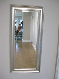 Silver Vertical or Horizontal Hanging Rectangle Bevelled Mirror