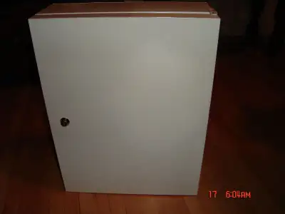 ** Three medicine cabinets,can be mounted to wall. ** One white metal 3 shelves and three more on in...