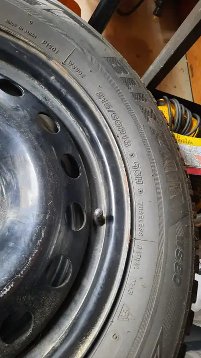 4 winter Bridgestone Blizzak tires 215/60 R16 in very good condition.