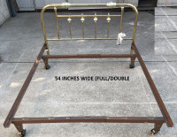 Steel Bed Frame w/ Brass Header (54" wide)