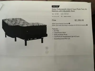 Sealy Supreme Adjustable Twin Bed, View more