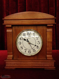 Skytimer Battery Operated Quartz Wooden Mantle Clock