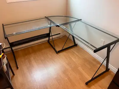 Corner Desk - Glass top, View more