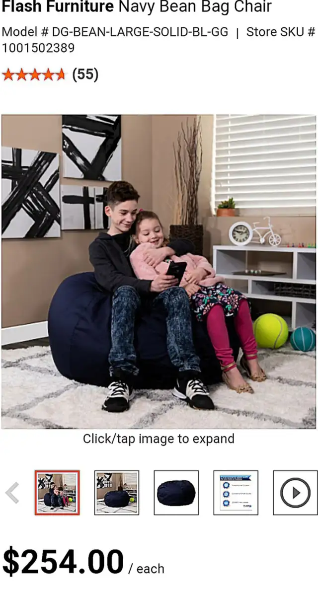 Very Large Bean Bag Chair in Chairs & Recliners in Mississauga / Peel Region - Image 3