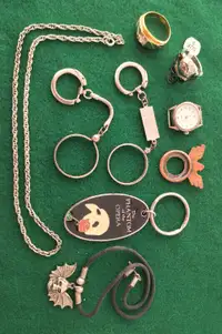 Miscellaneous Drawer Finds Key Chain Rings Watch