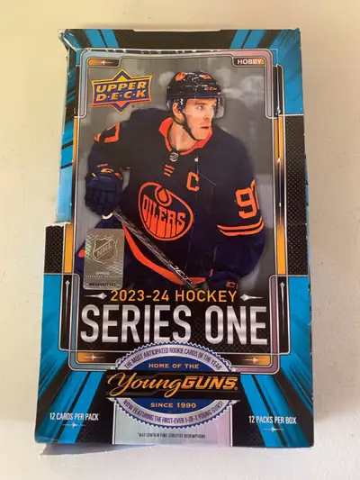 New Upper Deck 2023-24 Series 1 Hockey Hobby Box  ( open box), View more