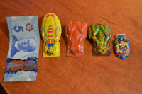 FOUR Vintage 50's/1960's Tin Litho Clickers - Old Toys