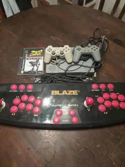 ps1 console complete tested working w/ arcade controller 2 games, View more