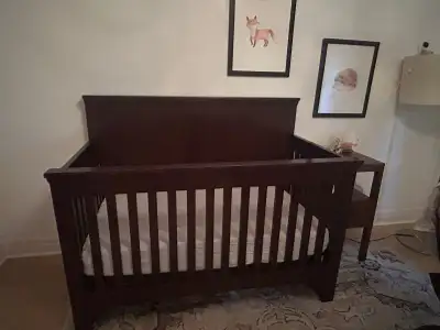 Pottery Barn Sold Wood Crib with mattress, View more
