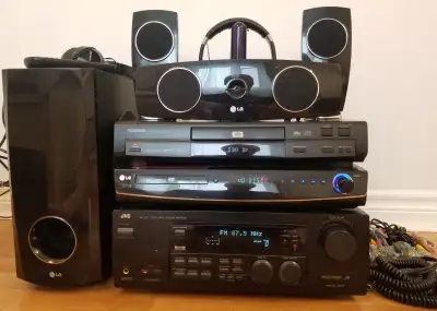 JVC RX-774V RECEIVER LG & TOSHIBA DVD STEREO SYSTEM WT SPEAKERS, View more