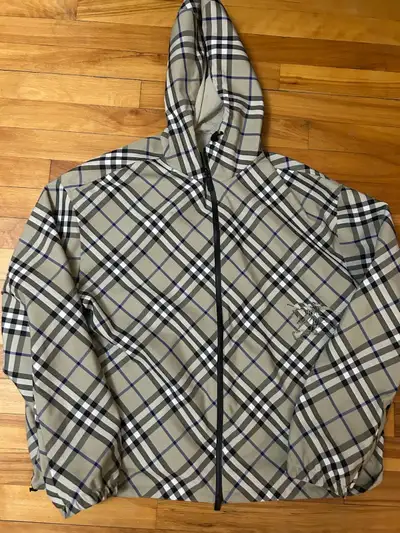 Burberry Men's Check Hooded Zip Jacket XL Authentic, View more