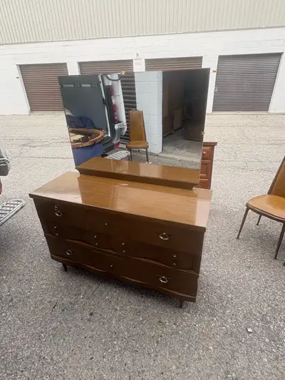 Free delivery used Vintage Wooden Dresser with Mirror, View more