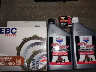 Brand new EBC clutch kit with oil filter & 2 jugs of semi- synthetic atv oil I had it for a dvx 400...