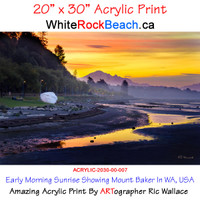 White Rock Beach Sunrise - 20" x 30" ACRYLIC Print