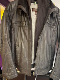 Danier Edrik Leather Jacket, Black, Natural Leather - Size M