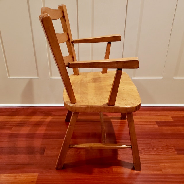 3 Vintage Vilas Solid Maple Wood Captain Chairs Only 10 Each