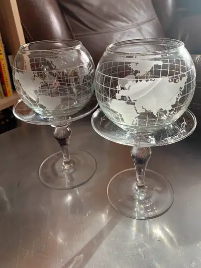 Pair of Vintage Nestle Nescafé World Globe  Candy Dishes, View more