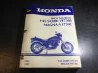 1982 Honda V45 Sabre VF750S Magna VF750C Motorcycle Shop ManuaL