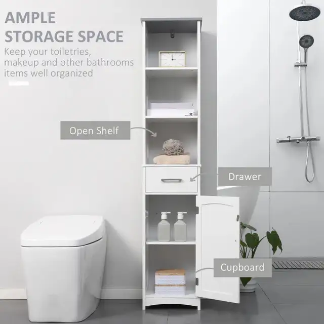 Tall Bathroom Storage Cabinet, Slim Bathroom Cabinet with 3 Tier in Storage & Organization in Markham / York Region - Image 3