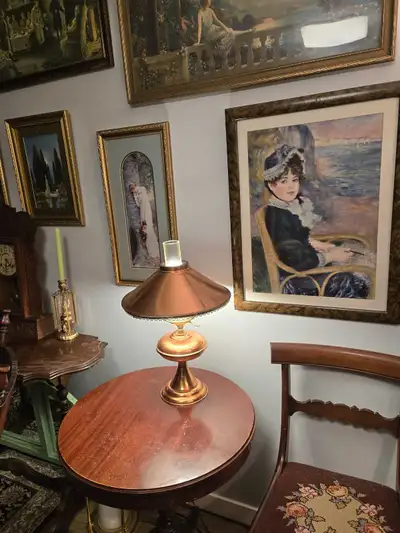 1955 Stunning Brass & Copper Table Lamp, View more