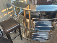 Glass bar with a bar stool for sale