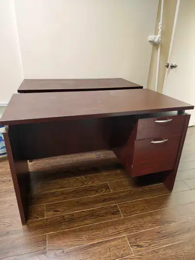 2 Office Desks with Drawers & Filing Cabinet – $80 Both, View more