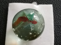Vintage Marble - 5/8" 1 Colour Cross-thru (red/white/teal)