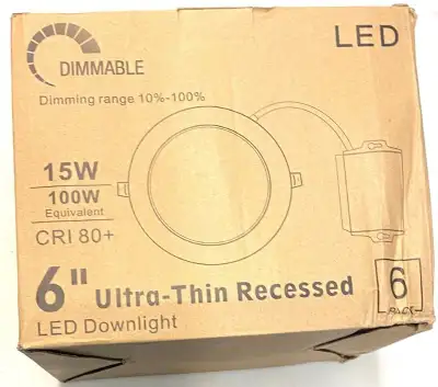 TUMUPSM Pot Lights 6 Inch LED Recessed Lighting 5000K Daylight White- 6pck New! INV-171-LRR-3 (3) Pi...