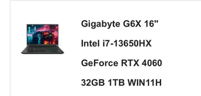 Gigabyte G6X 16" Intel i7-13650HX GeForce RTX 4060 32GB RAM 1TB , View more