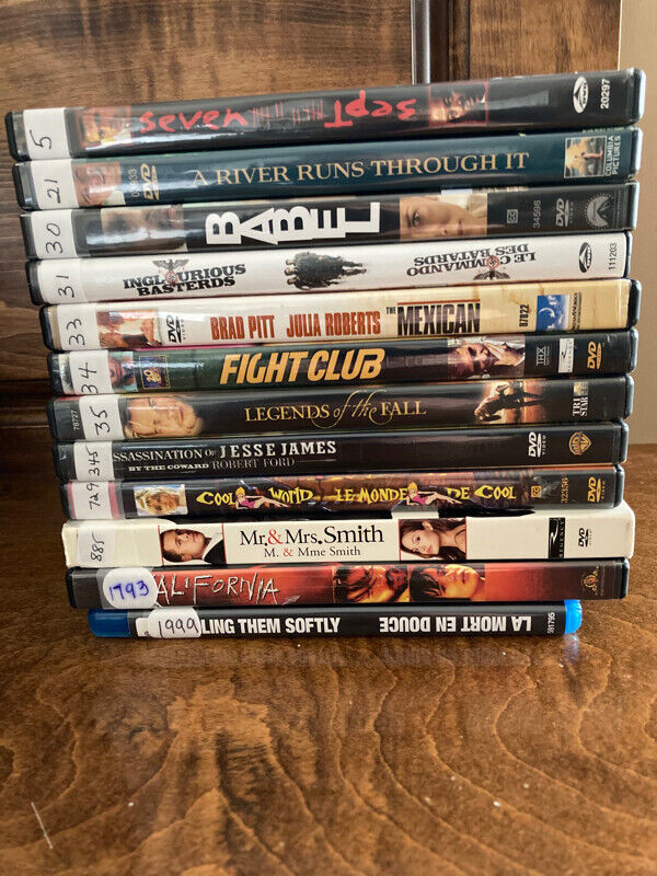 DVD Movies - BRAD PITT - Some of His Best.....You Own Them All.. in CDs, DVDs & Blu-ray in Windsor Region