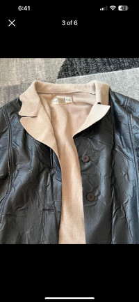 Women faux leather jacket size large 