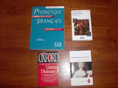 Western French books and German dictionary, View more