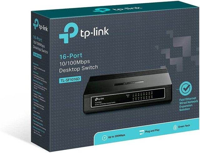 TP-Link 10/100Mbps 16-Port 13-inch Desktop/ Rackmountable Switch dans Réseaux  à Ville de Montréal