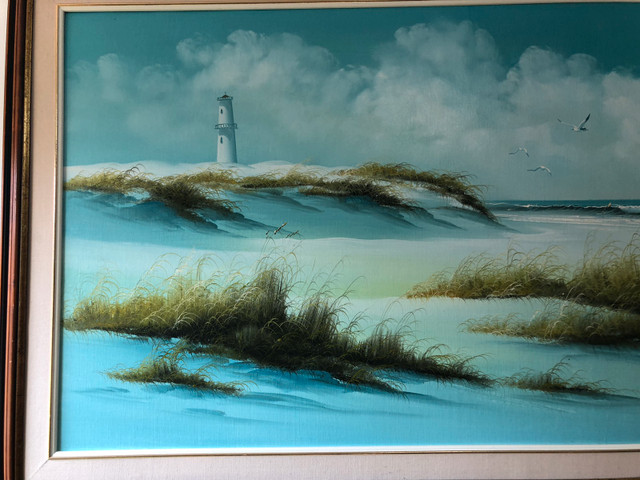 Massive 4 feet long Lighthouse and beach painting in Arts & Collectibles in Oshawa / Durham Region - Image 4