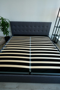 King size bed frame, with storage space 