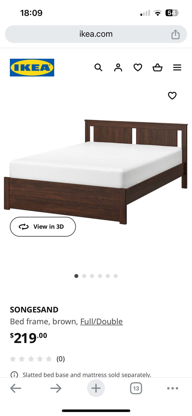 Ikea Full/Double bed frame in Beds & Mattresses in Markham / York Region - Image 2