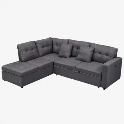 New Sectional Sofa Sleeper In Fabric Upholstery Clearance Sale, View more